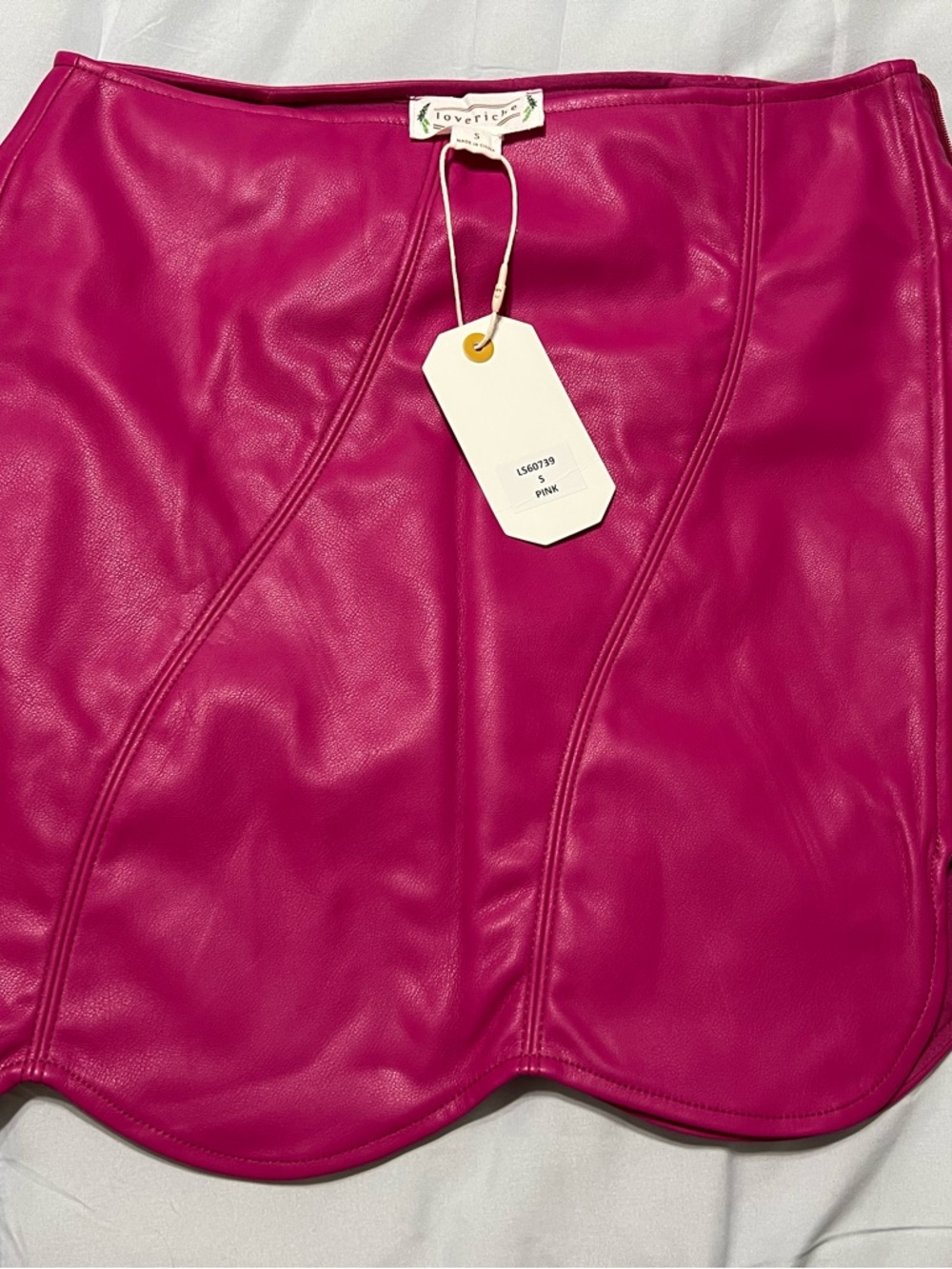 Love Riche Hot Pink Vegan Leather Mini Skirt